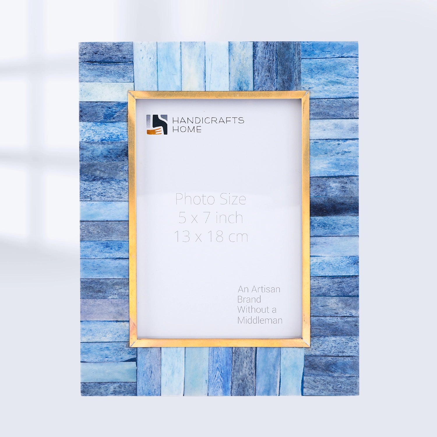 Picture Frame Classic Brass Collection Bone Inlay Blue 4x6 & 5x7