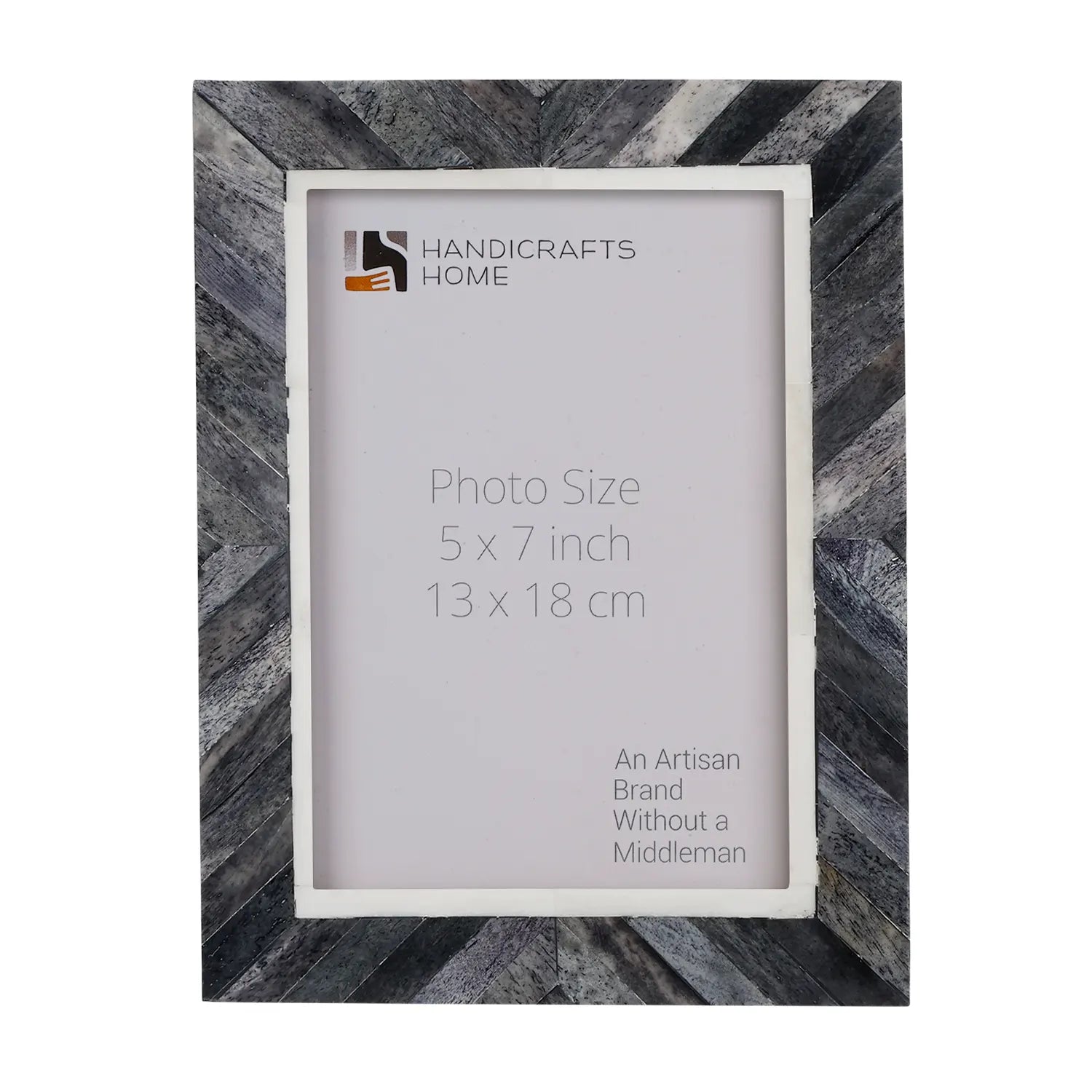 Handicrafts Home Bone Picture Photo Frame Classic Pattern Beading Art Inspired Vintage Table-Top/Wall Décor Handmade Frames (4x6 Inches, Grey)