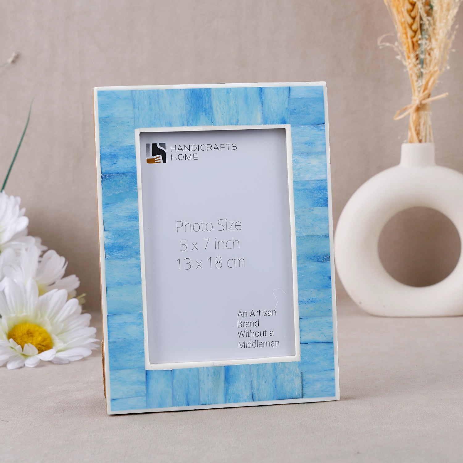 Picture Frame Mosaic Collection Bone Inlay Turquoise – 4x6 & 5x7"