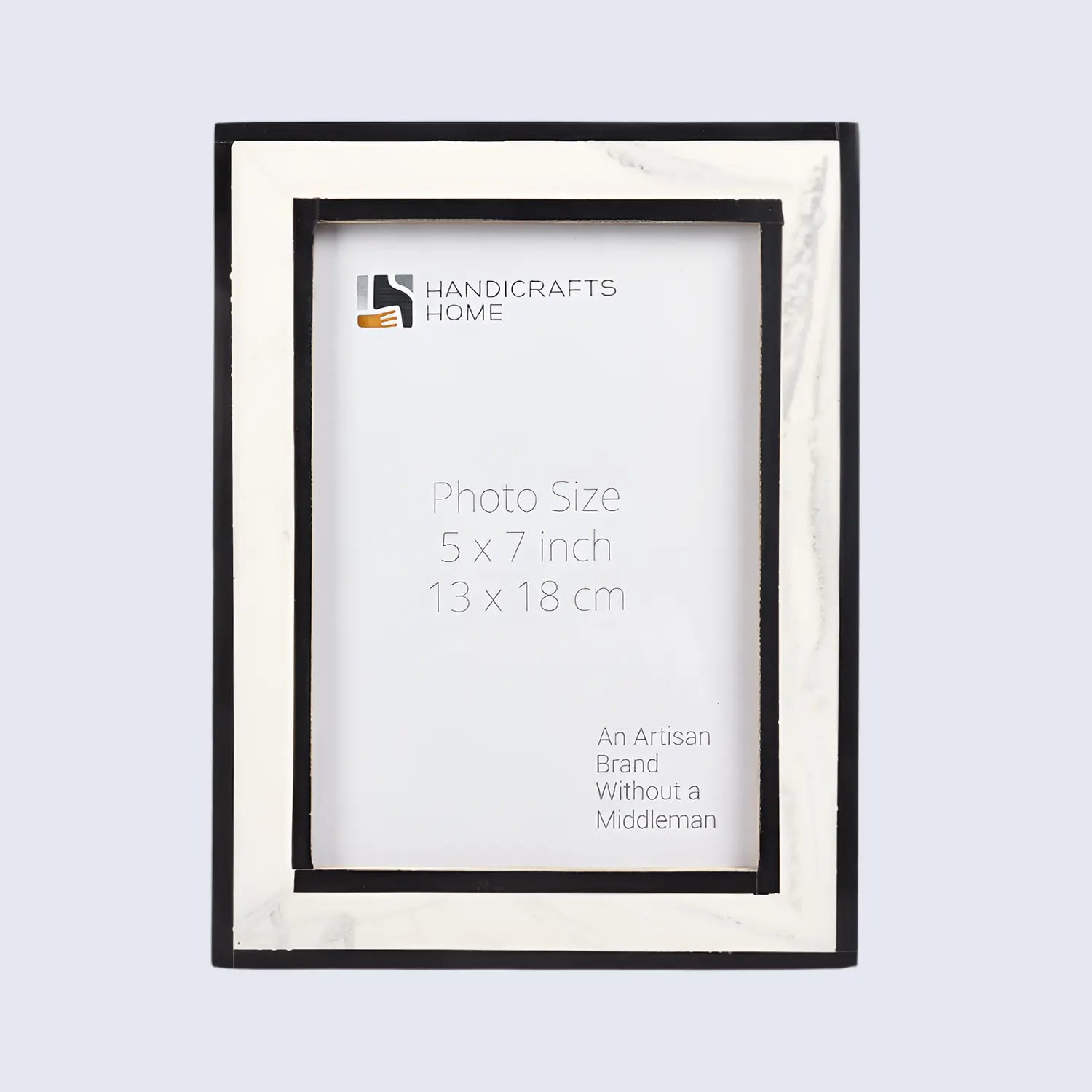 Black White Resin Inlay Picture Frame Layered Border 4x6 5x7