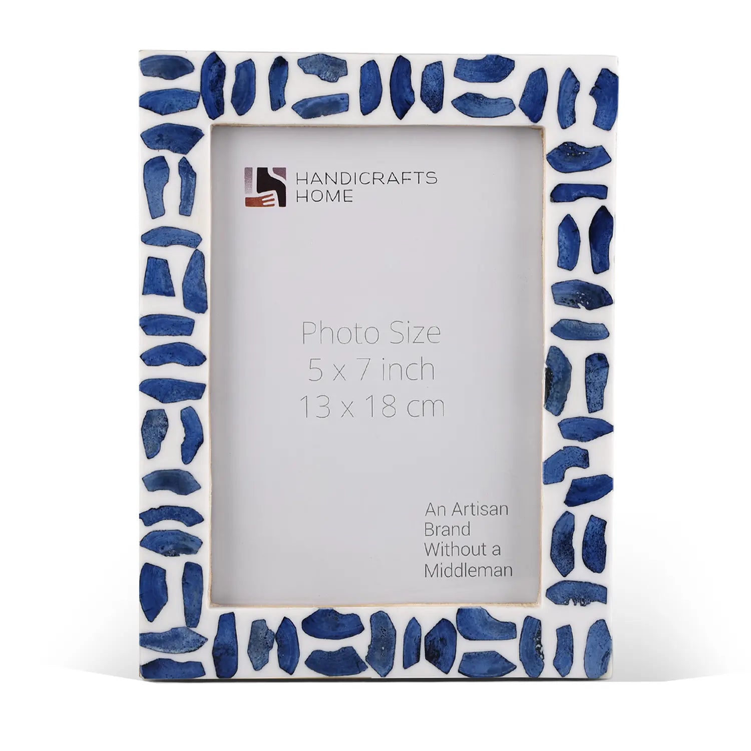 Blue White Mosaic Bone, Resin Inlay Picture Frames, 4 Sizes