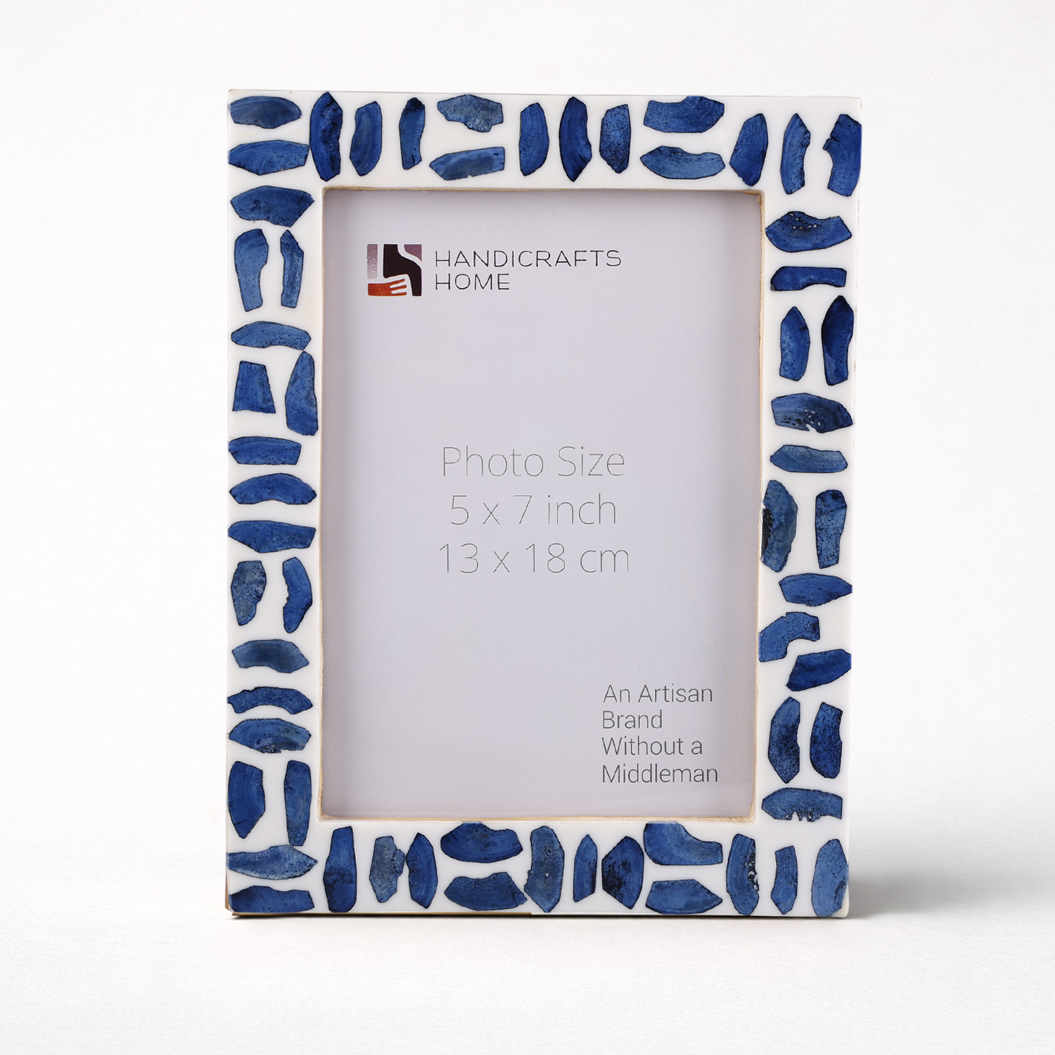 Blue White Mosaic Bone, Resin Inlay Picture Frames, 4 Sizes