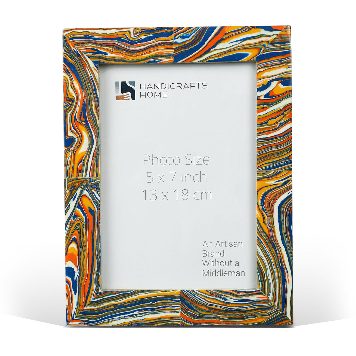 Handmade Picture Frames Colorful Paint Splatter Collection Resin Inlay Multi Color 5x7