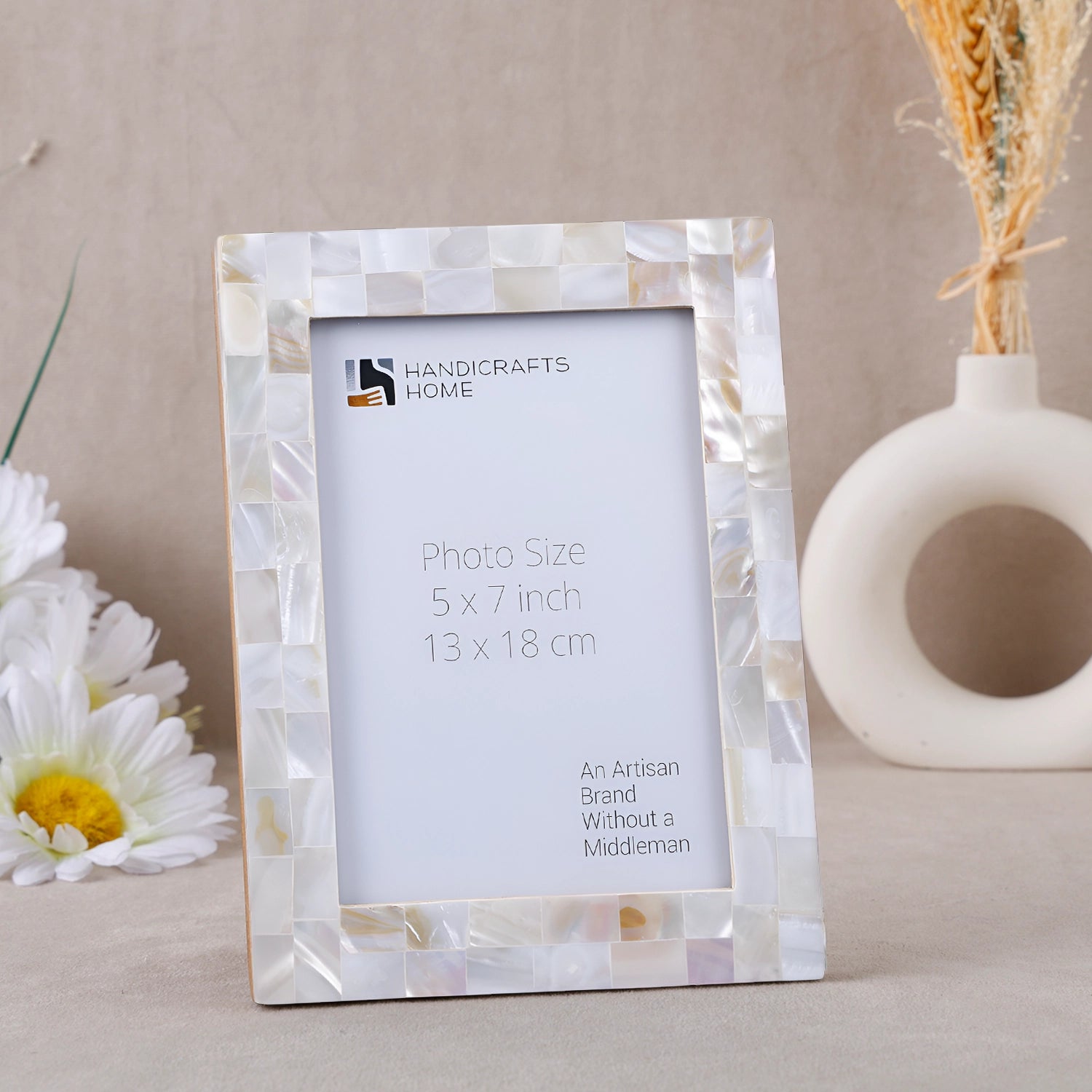 Picture Frame Classic Collection Mother of Pearl & Resin Inlay White – 4x6 & 5x7"
