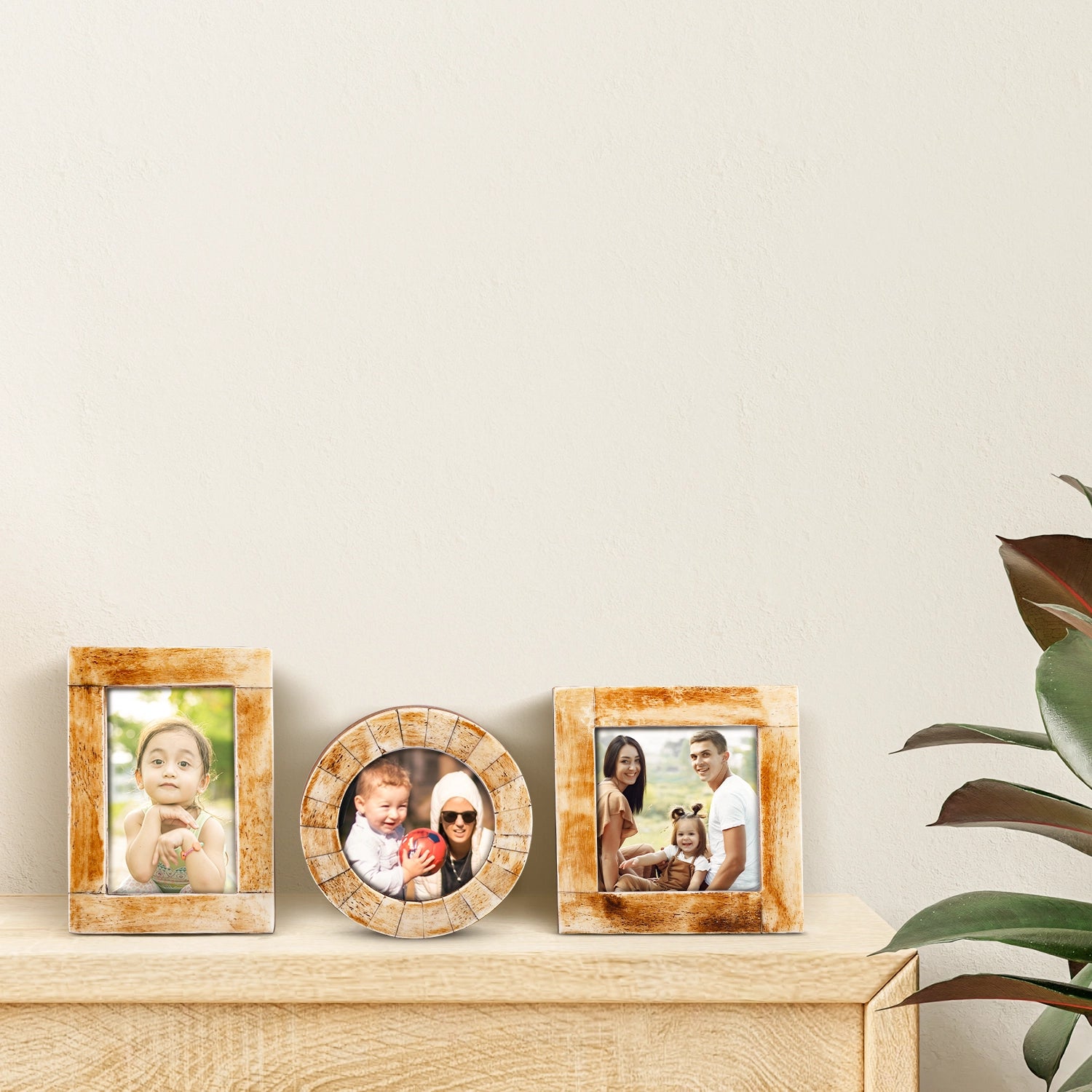 Baby Photo Frame Set of 3 Mini Bone Inlay Nursery Gift