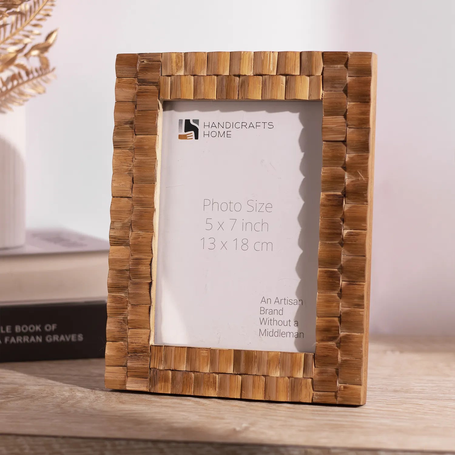 Picture Frames Bamboo Tile Collection Wood Handmade Brown 5x7"