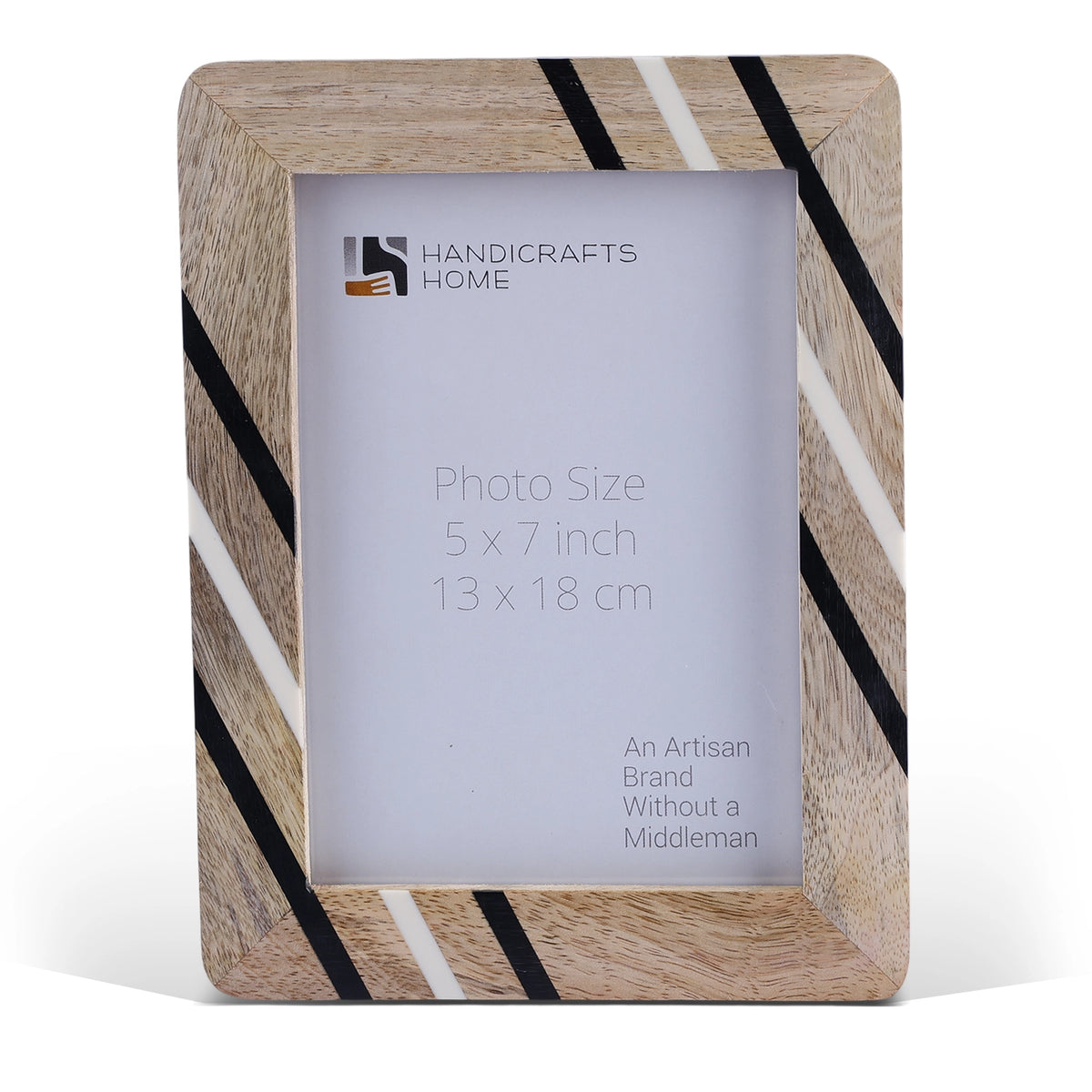 Picture Frame Urban Grain Collection Wood & Resin Inlay Natural & White – 4x6 & 5x7"