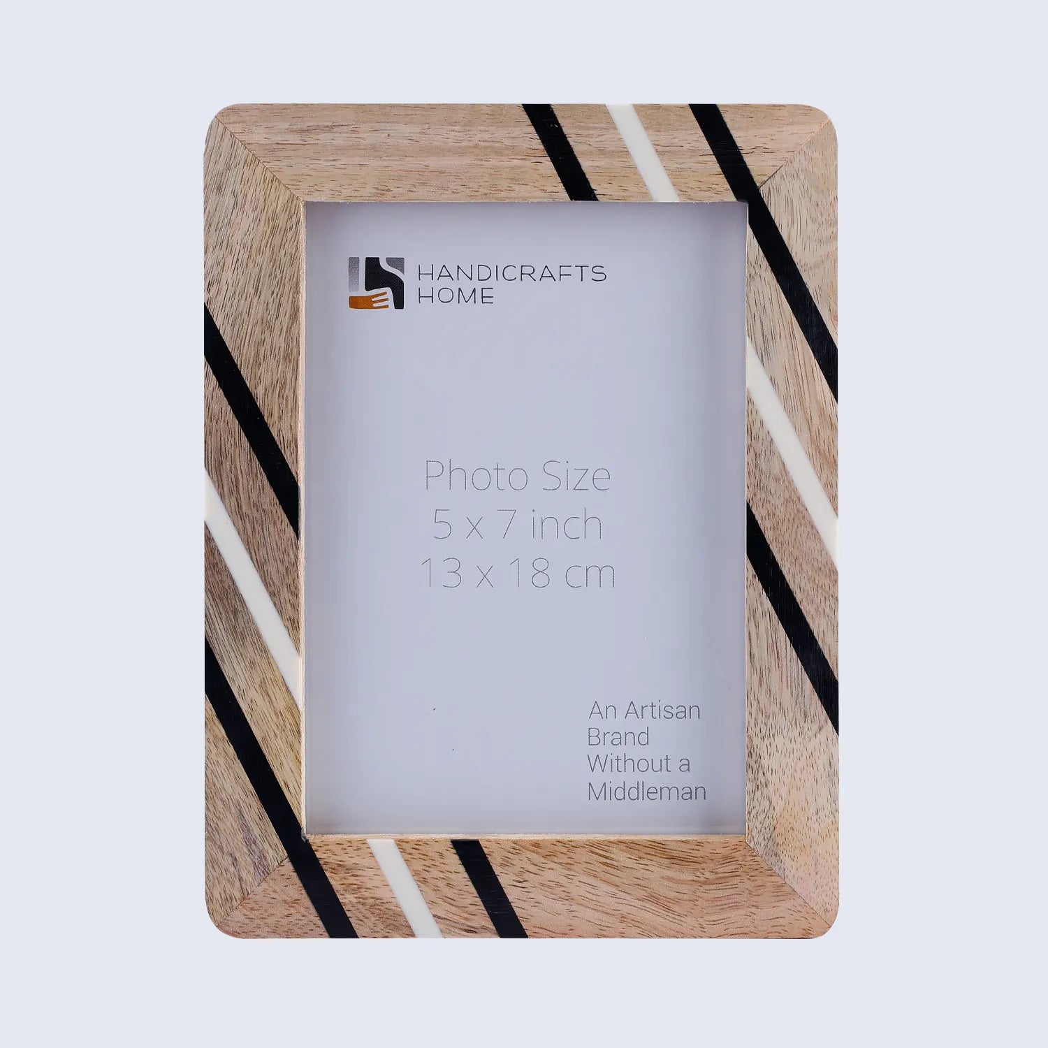 Picture Frame Urban Grain Collection Wood & Resin Inlay Natural & White – 4x6 & 5x7"