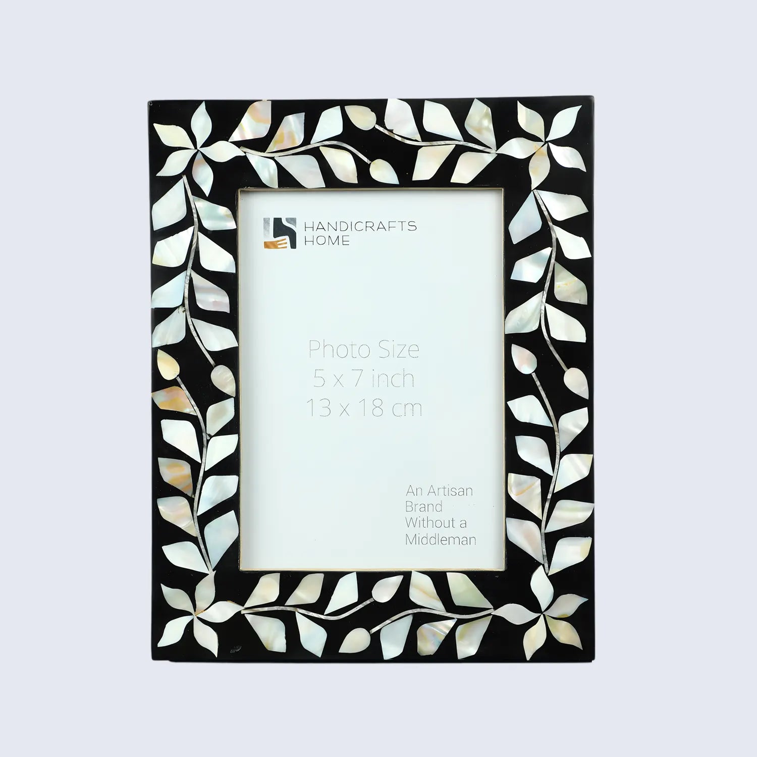 Picture Frames Alhambra Negra Collection Mother of Pearl Resin Inlay Black White 5x7"