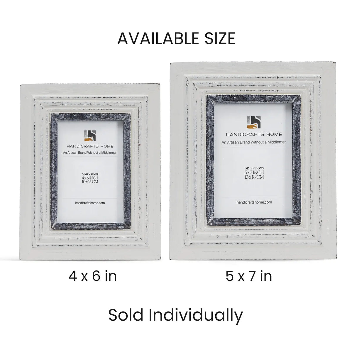 Handmade Carved Wood Picture Frames - Driftwood Noir Photo Frame 4x6 5x7, for tabletop or wall display