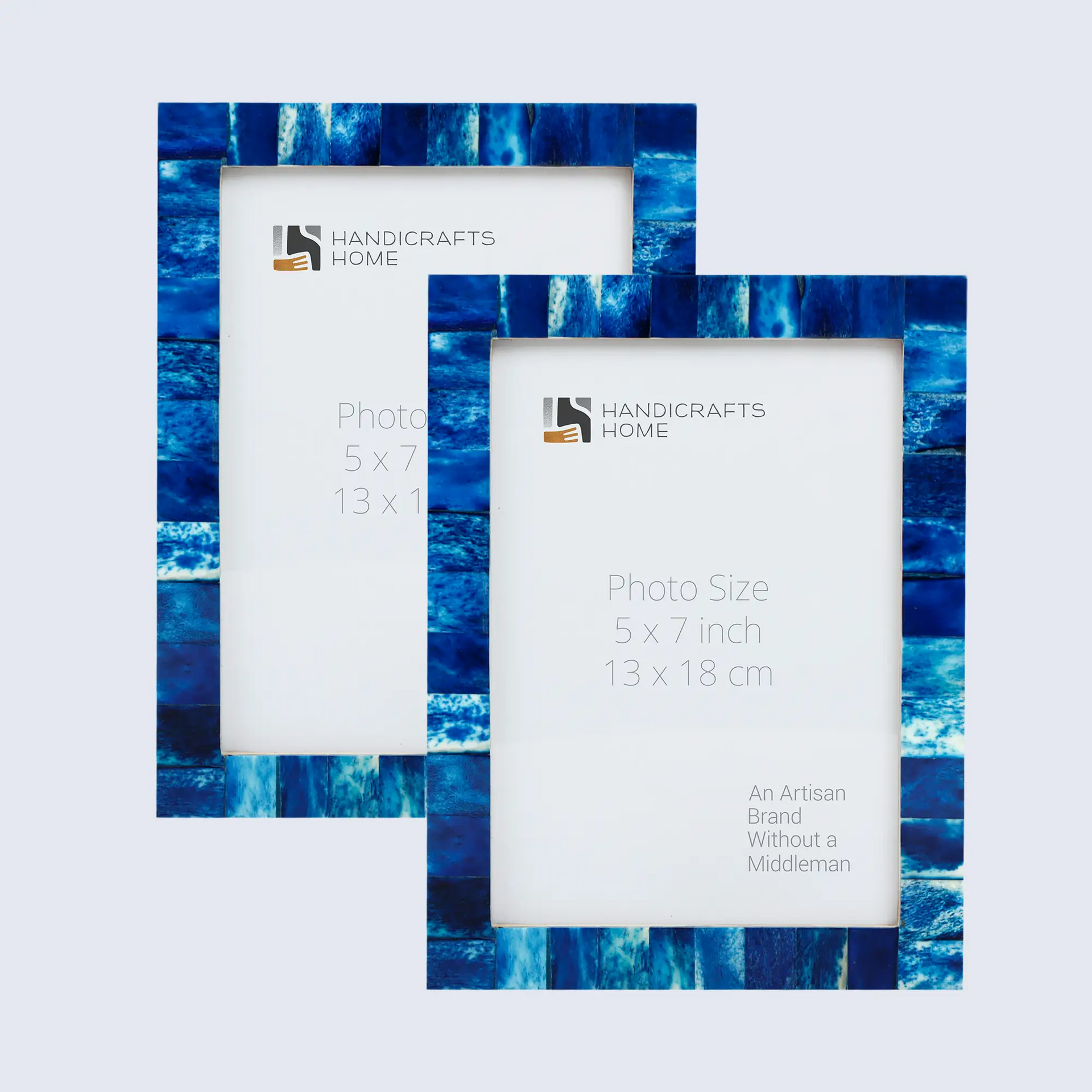 Picture Frame Classic Pattern Collection Resin Inlay Blue Pack of 2 – 3 Sizes