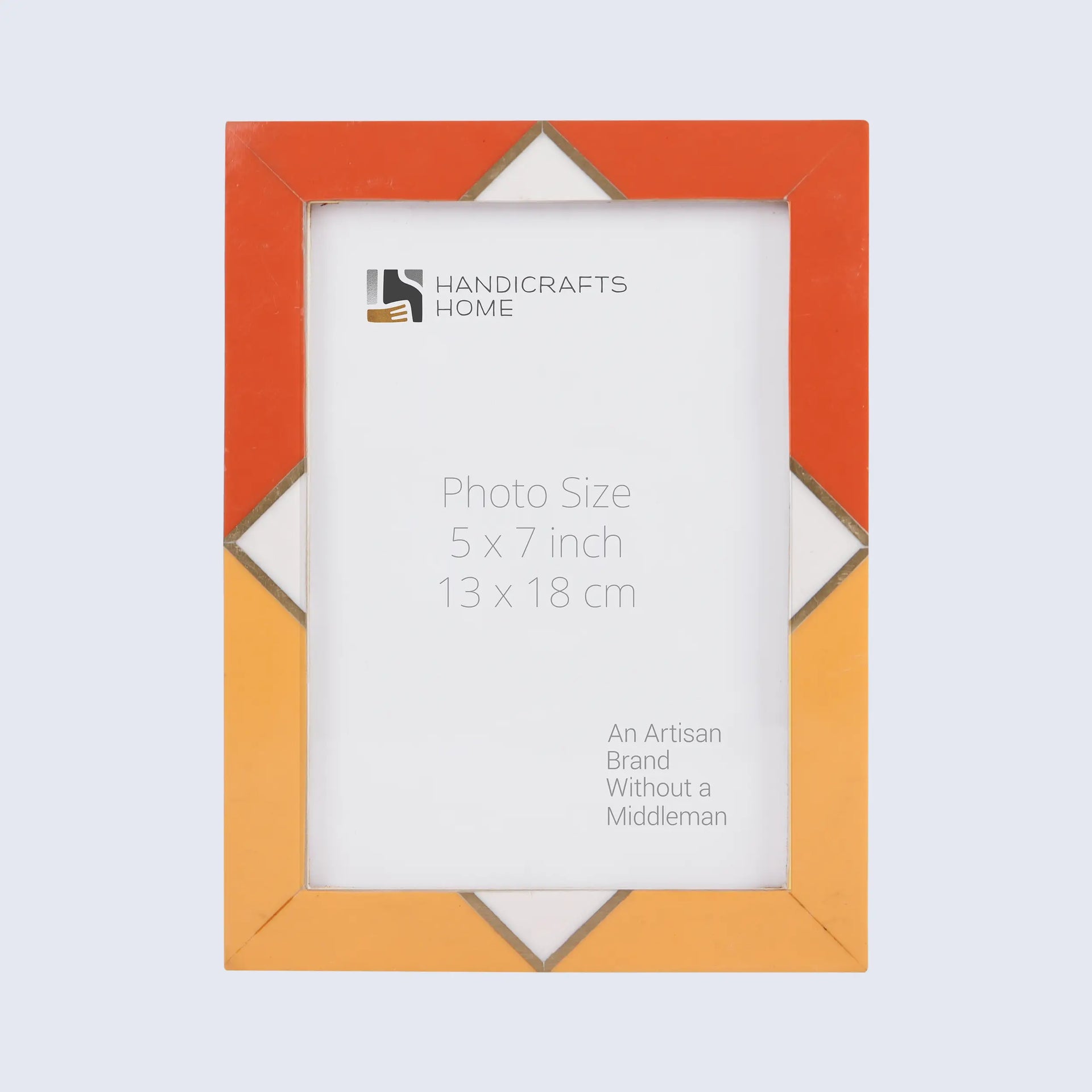 Picture Frame Menton Orange Pattern Collection Brass & Resin Inlay Orange – 3 Sizes