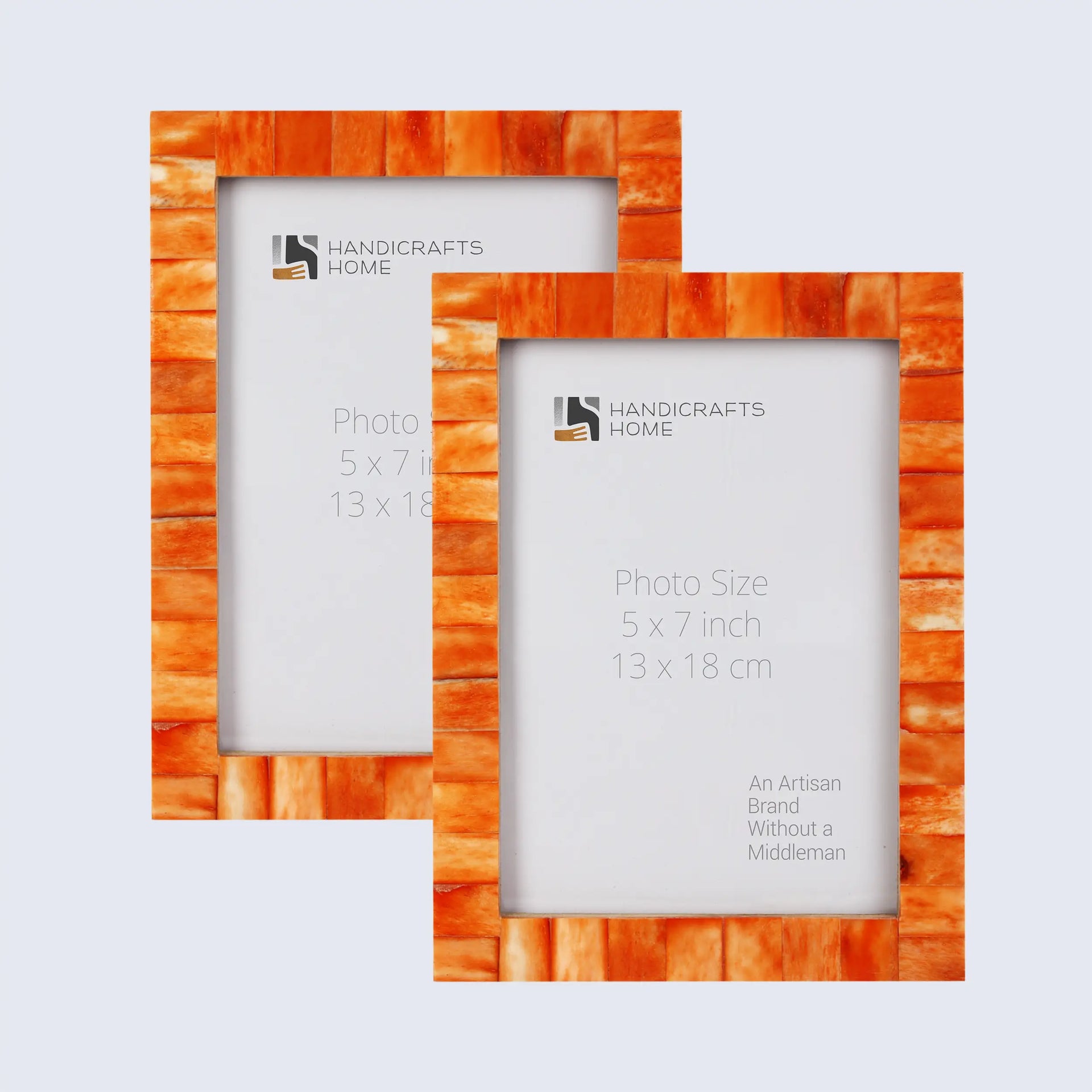 Picture Frame Classic Collection Bone Inlay Orange Pack of 2 – 3 Sizes