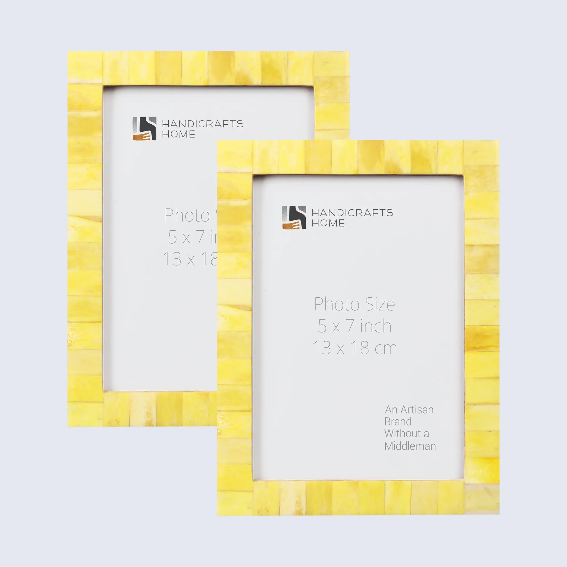 Picture Frame Classic Pattern Collection Bone Inlay Yellow Pack of 2 – 3 sizes