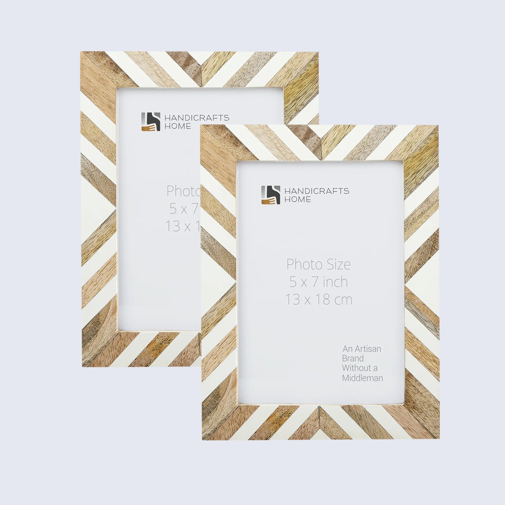 Picture Frame Marquet Chevron Collection Resin Inlay Multi Size Pack of 2 -3 Sizes