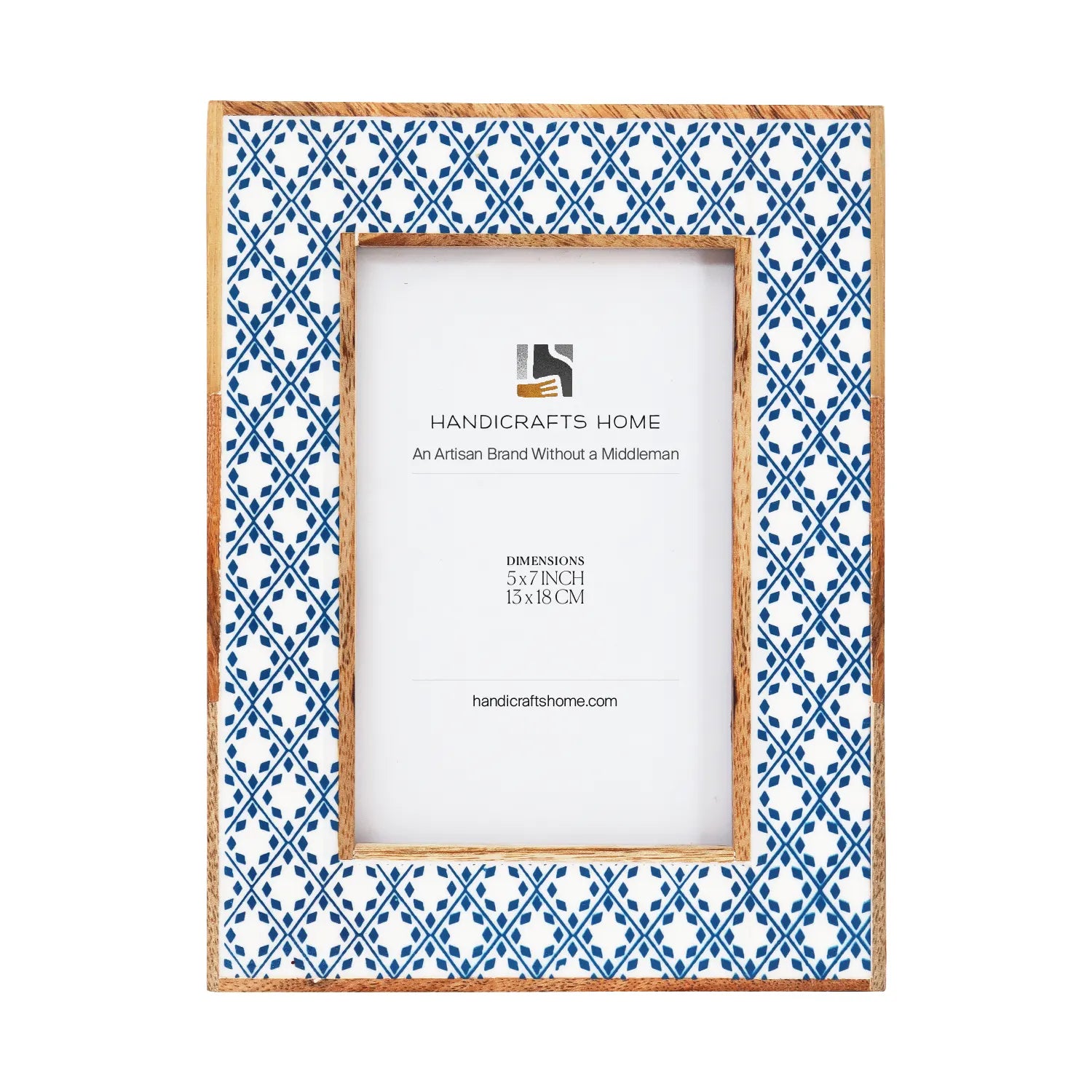 Rhythm Diamond Picture Frame Blue Resin Inlay 4x6 5x7 8x10