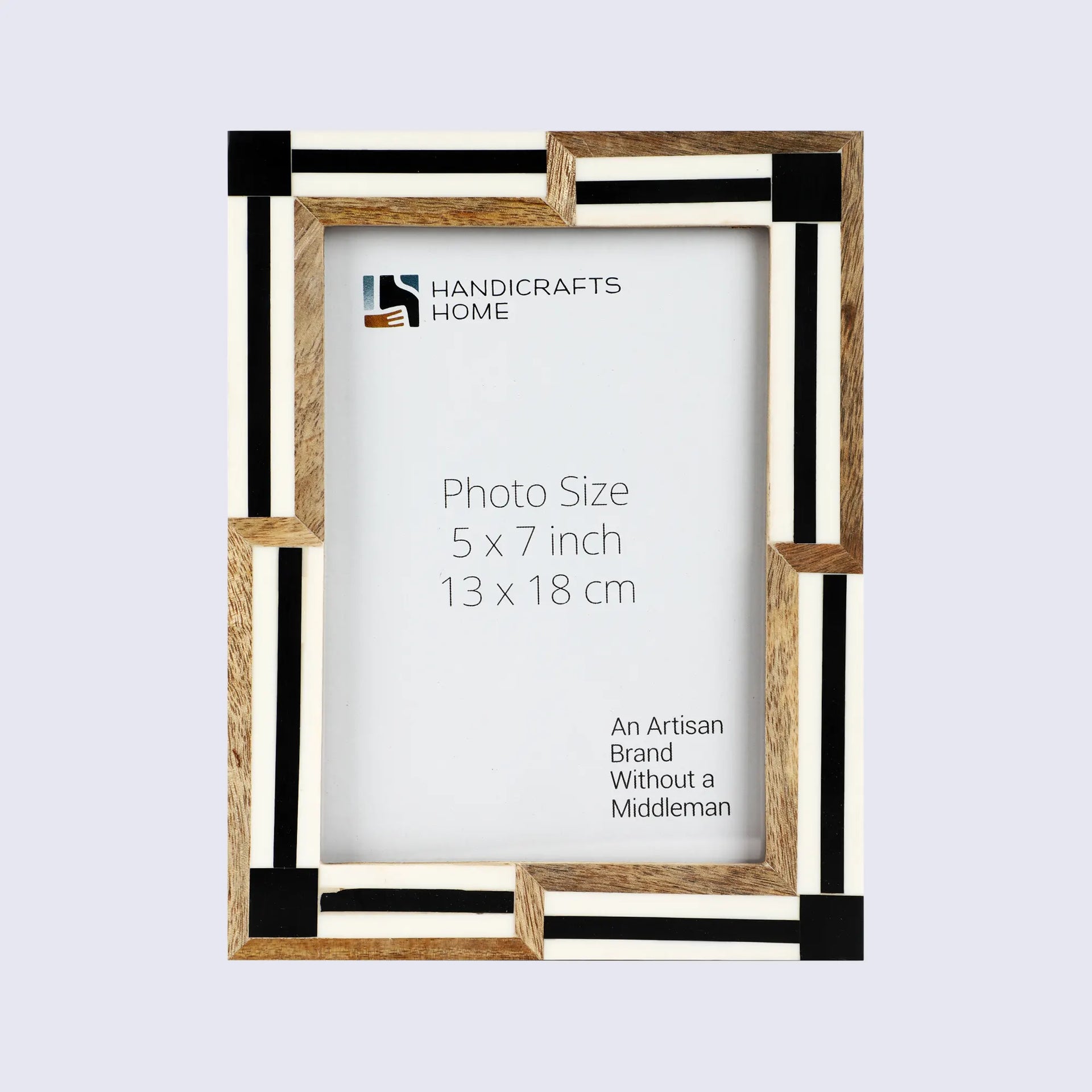 Picture Frames Silhouette Sequenced Collection Resin Inlay Wood Brown White 4x6 5x7"