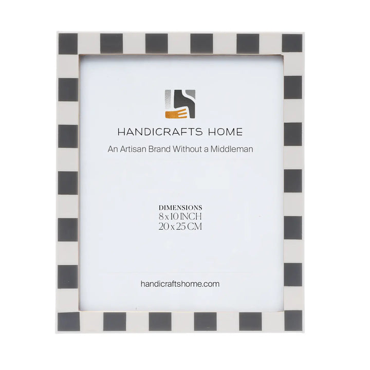 Handmade Baby Picture Frame 4x4 Checkered Art Inspired Resin Inlay Collection, for tabletop or wall display