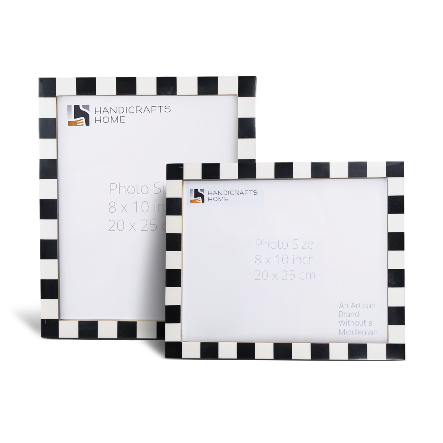 Manhattan Diner Black White Resin Inlay Picture Frame Set 2