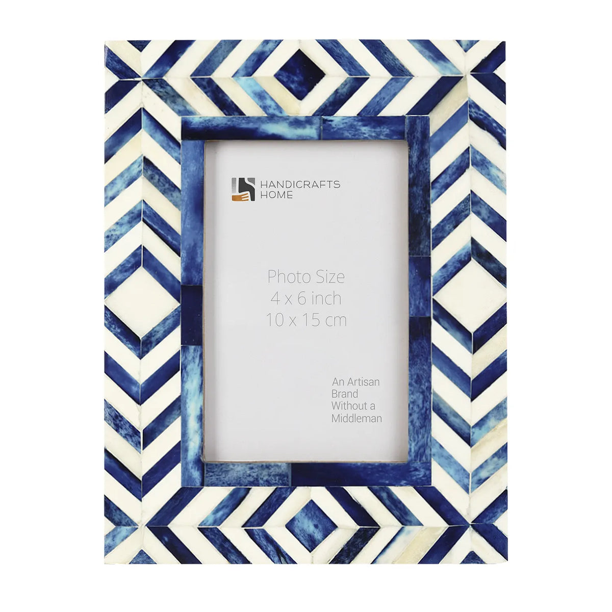 Mosaic Chevron Bone Inlay Picture Frame | 4x6