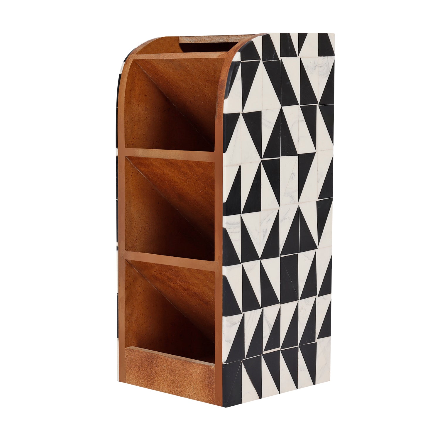 decorative desk organizer incline black white 8x3,5x3.5 inch