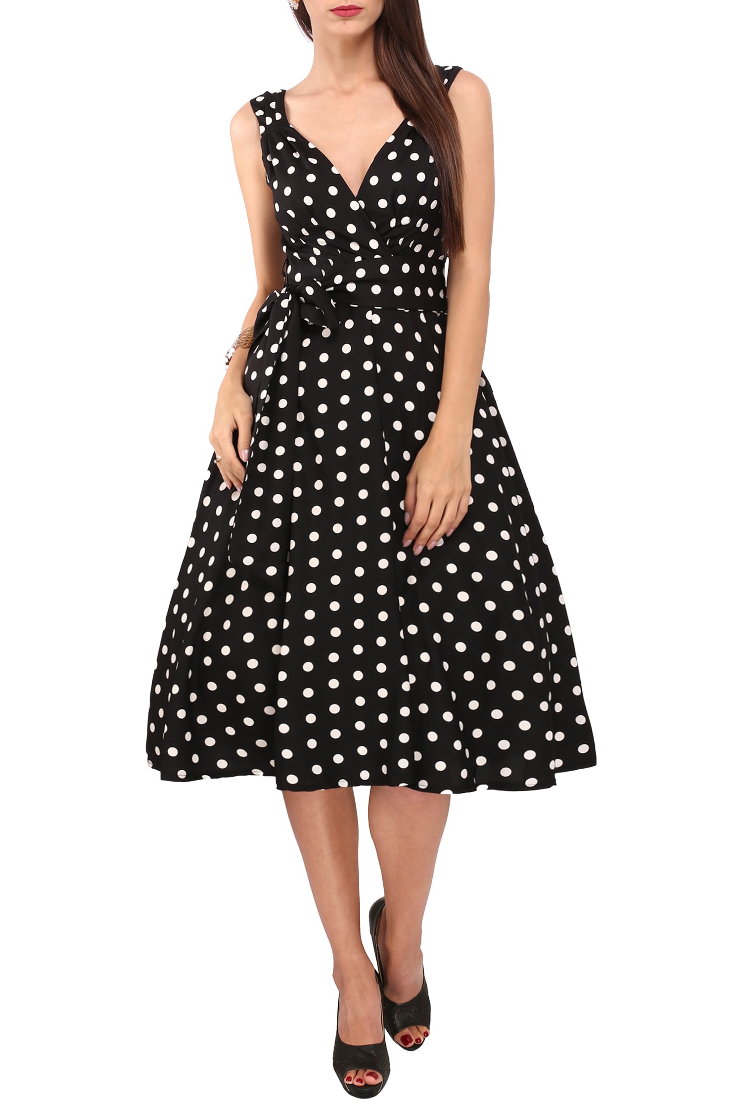 Miss Lavish London Floral Retro Fit & Flare Midi Dress