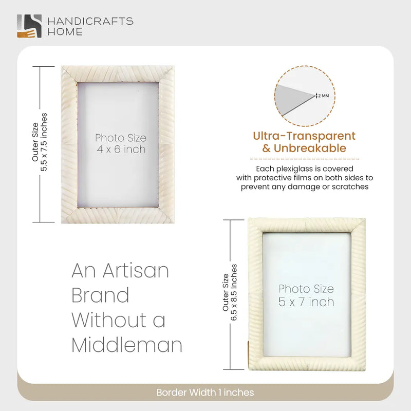 Size Chart for Picture Frame Sea Siren Ligeia Collection Bone Inlay White – 2 Sizes