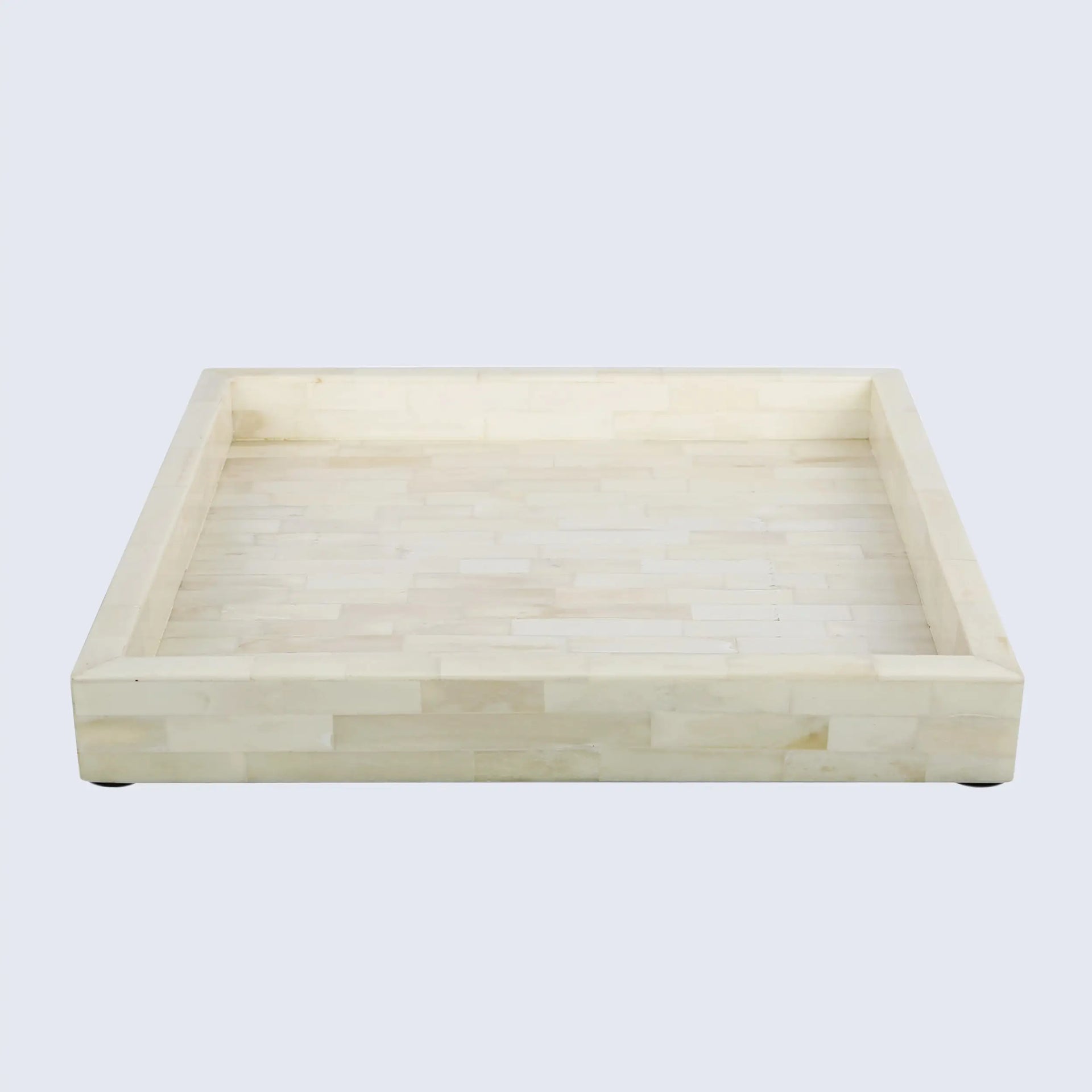White Bone Inlay Decorative Tray Table Ottoman 11x17 12x12