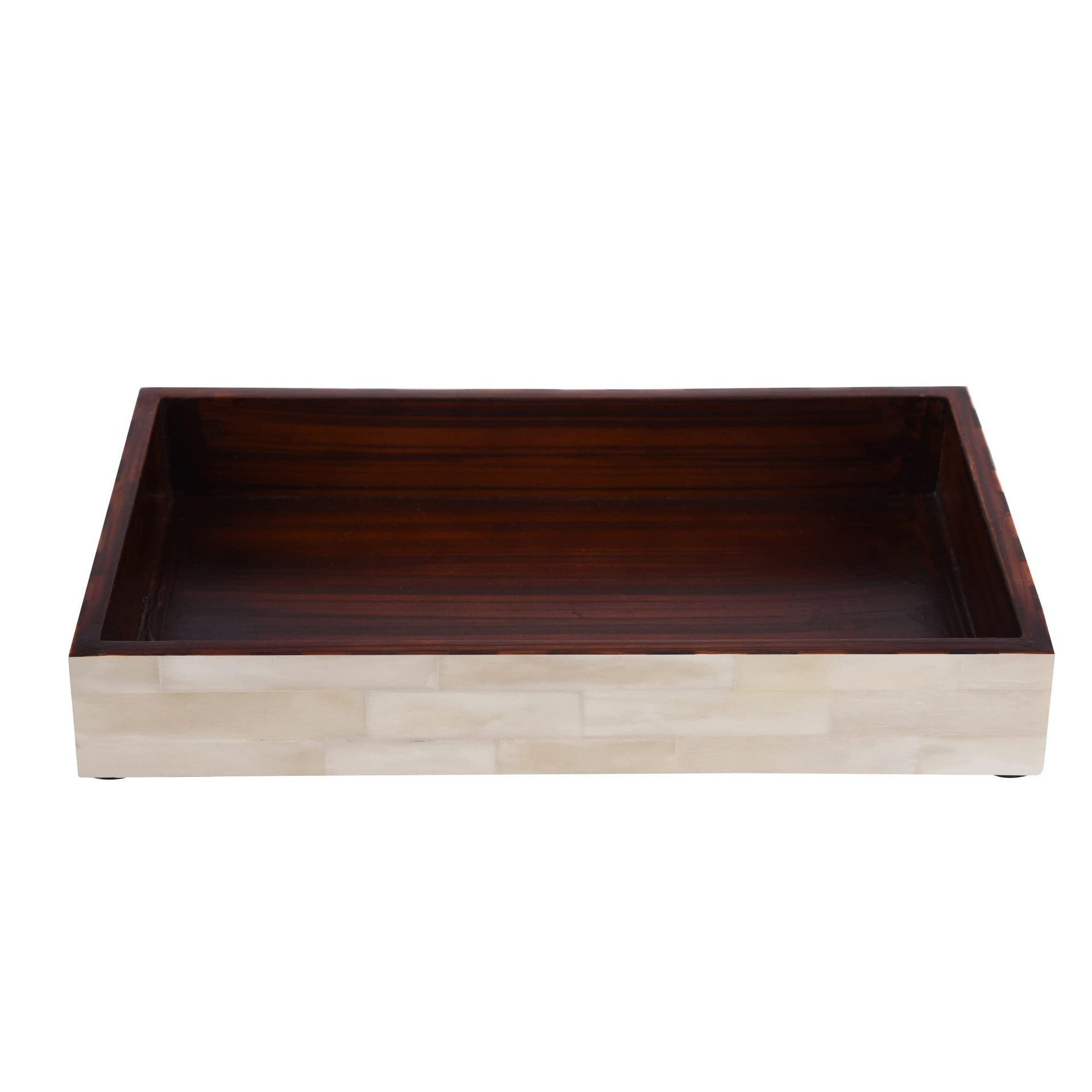 Bathroom Tray Plain White Bone inlay, Classic White, 10" x 6"