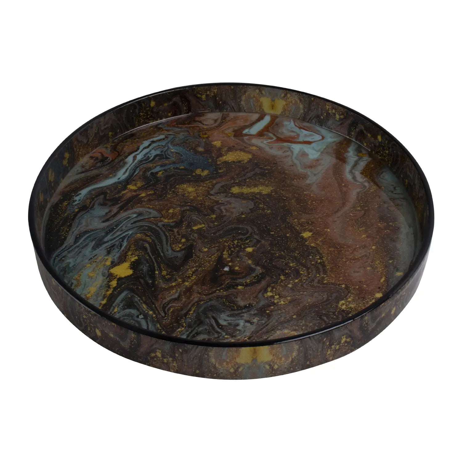 Constellation Spectrum Resin Inlay Decorative Tray Round 12"
