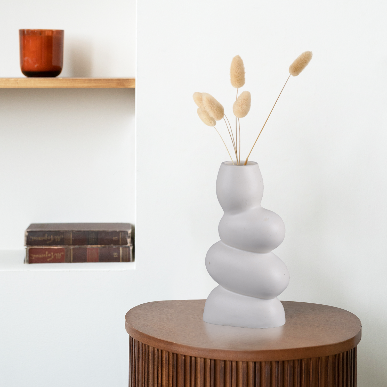 Ceramic Vase  Twist Curve For Flowers White Flower Vase