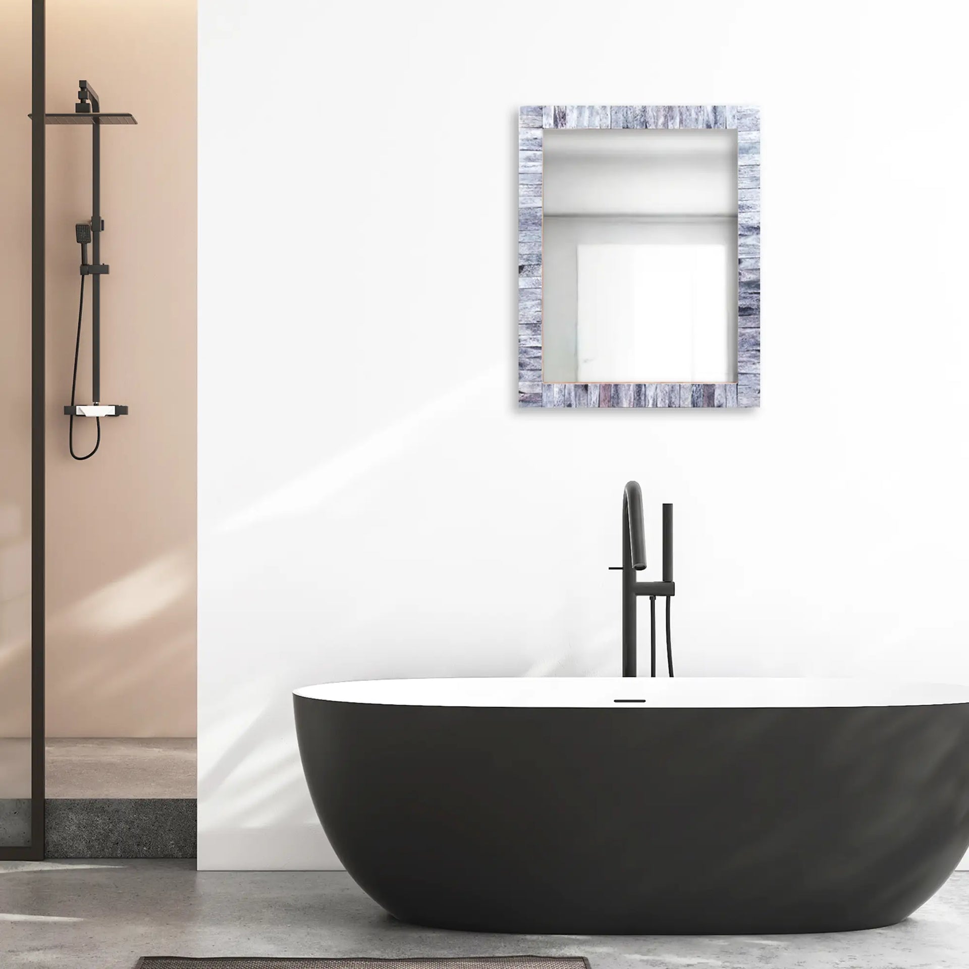 Make To Order Classic Grey Mirror Bone Inlay Collection in 4 Sizes