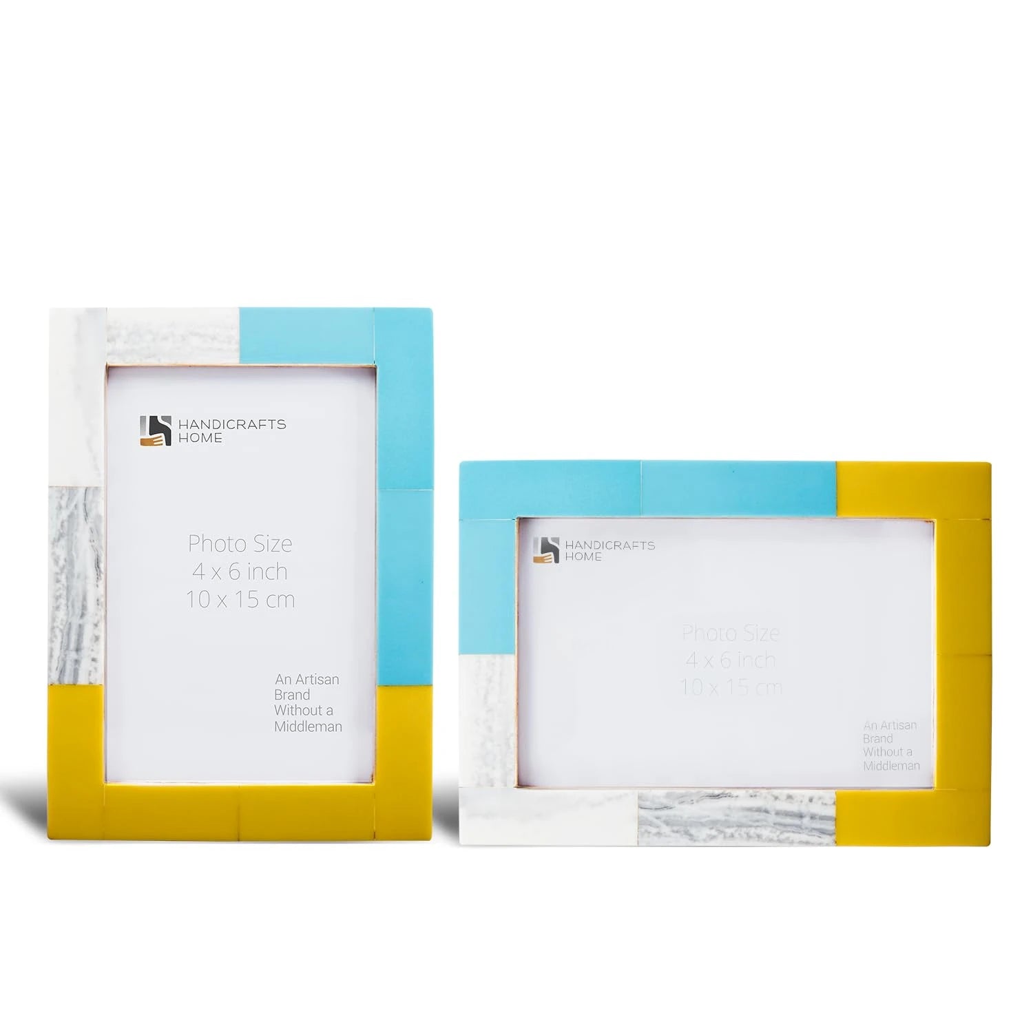 Picture Frame Mondrian Driftwood Collection Wood & Resin Inlay Multicolor– 3 Sizes (Pack of 2)