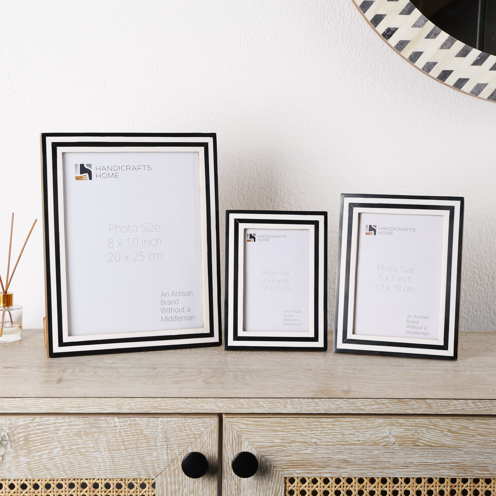 Black White Resin Inlay Picture Frames 4x4 4x6 5x7 8x10