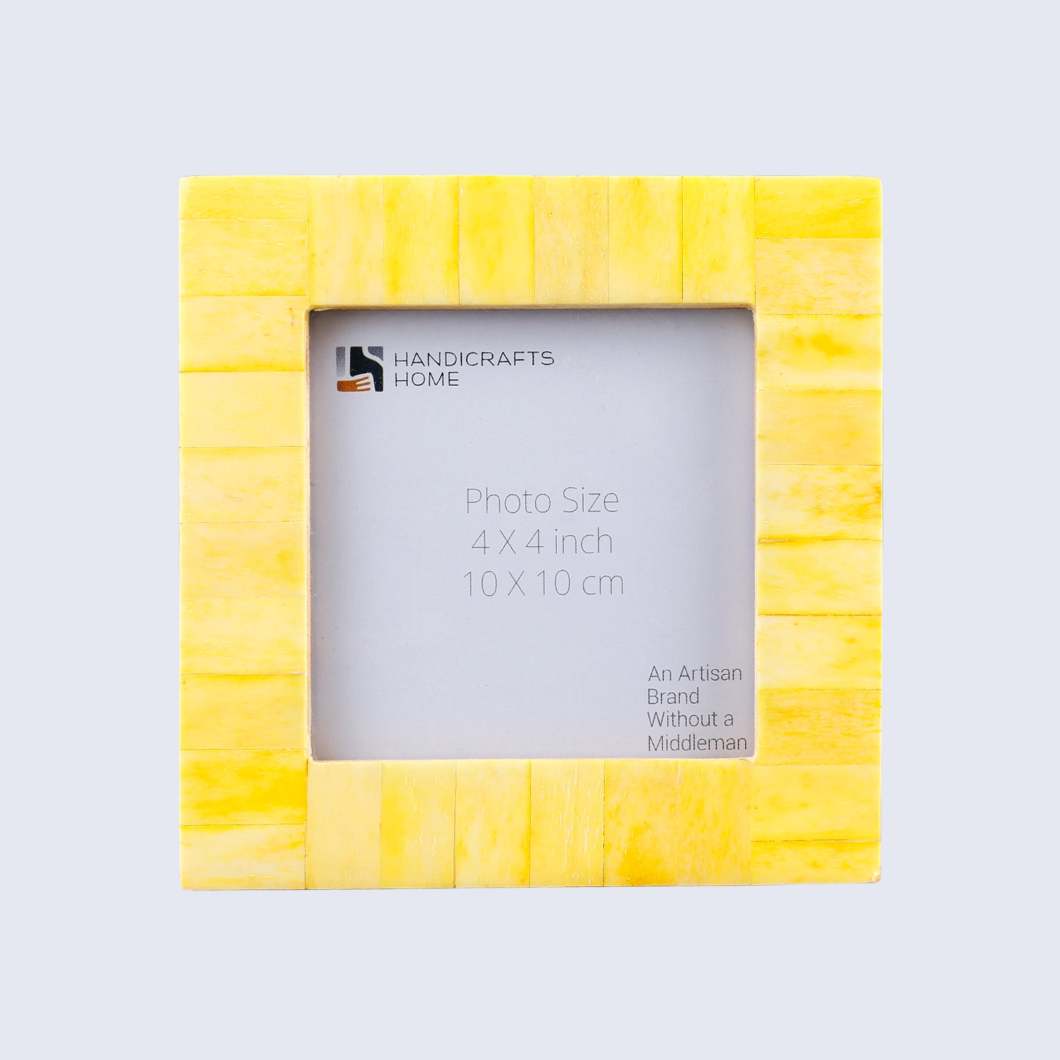 Baby Picture Frame Classic Collection Bone Inlay Yellow 4x4"